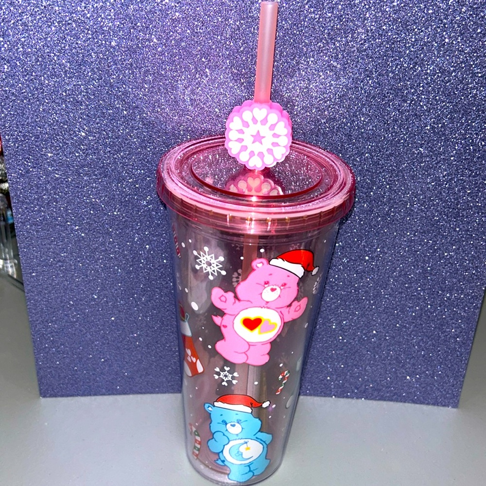 Care Bears Winter 24 ounce tumbler with straw charm